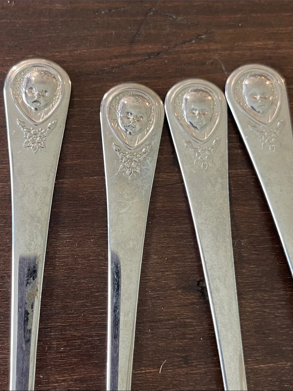 Vintage Gerber Oneida Stainless Steel Set Of 4 Long Handle Spoons